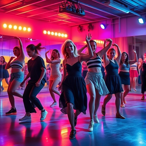 Dynamic Dance Studio: Youthful Energy Under Colorful Lights