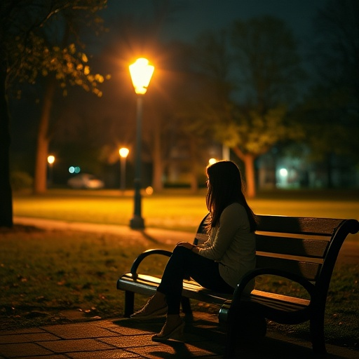 Silhouettes of Solitude: A Woman’s Night in the Park