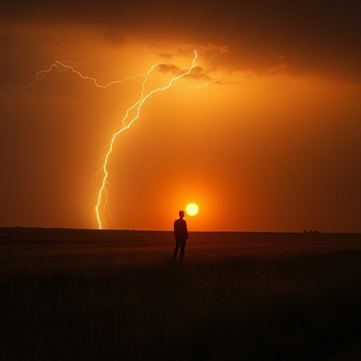 Silhouetted Against the Storm: A Moment of Hope and Solitude