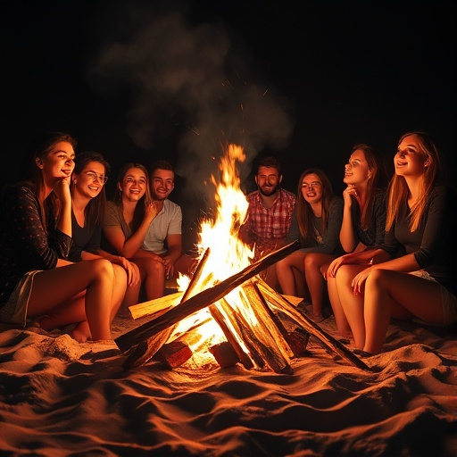 Campfire Companionship: A Night of Warmth and Laughter