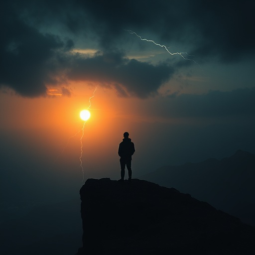 Silhouetted Against the Storm: A Moment of Contemplation