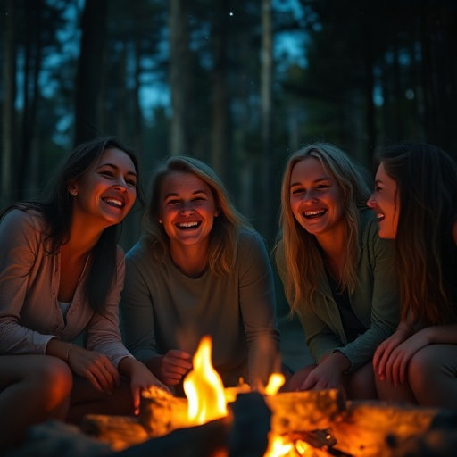 Campfire Laughter: A Night of Friendship and Warmth