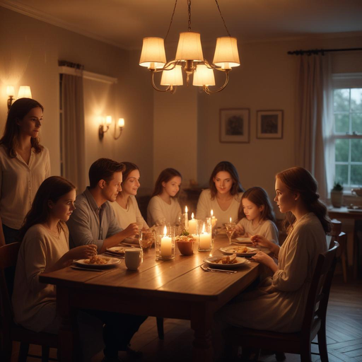 Candlelit Moments: A Family’s Intimate Gathering