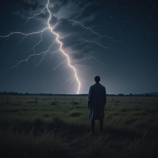 A Solitary Figure Witnesses the Fury of the Storm