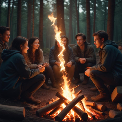 Campfire Companionship: A Night of Warmth and Laughter