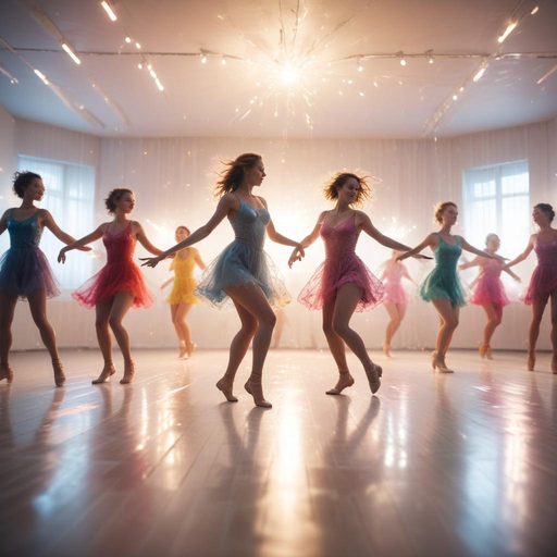 Sparkling Joy: Young Women Dance with Elegance and Energy