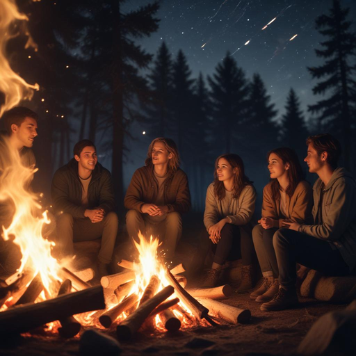 Campfire Tales Under a Starry Sky