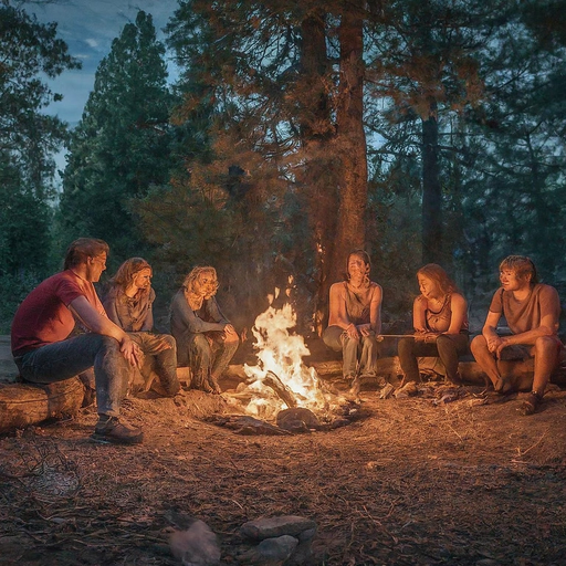 Campfire Tales: A Tranquil Evening in the Woods