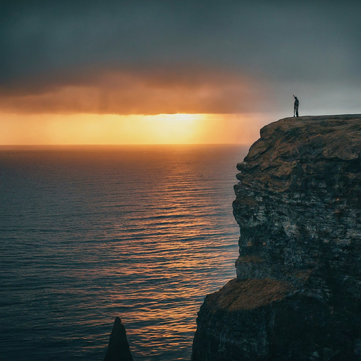 Silhouetted Against the Sunset: A Moment of Contemplation