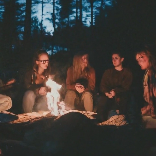 Campfire Glow: A Night of Mystery and Warmth