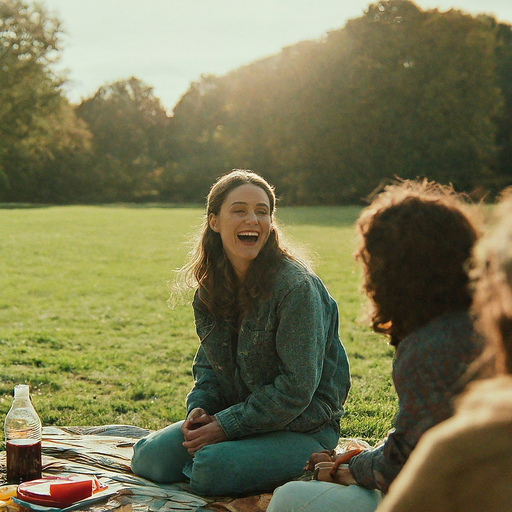 Laughter and Sunshine: Friends Share a Joyful Picnic