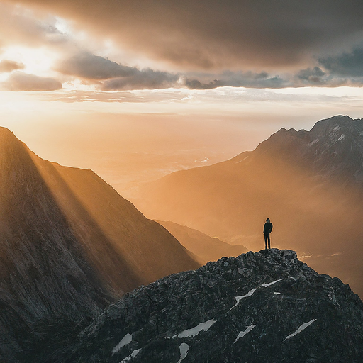 Silhouetted Against the Sunset: A Moment of Solitude and Hope