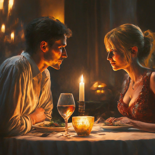 A Candlelit Romance: Two Souls Connect in the Shadows