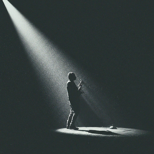 Silhouetted in the Spotlight: A Moment of Introspective Mystery