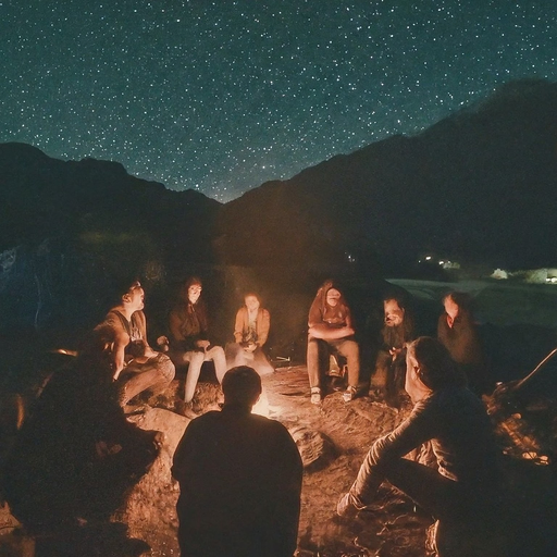 Campfire Tales Under a Starry Sky