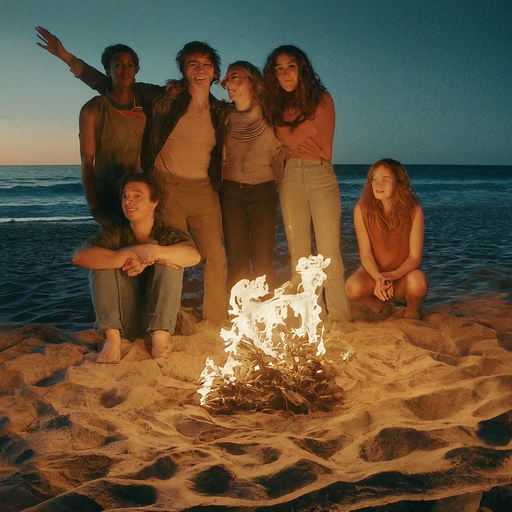 Campfire Nostalgia on the Beach