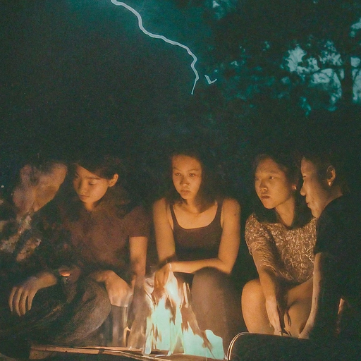 Campfire Tales: Friends Gather Under the Stars