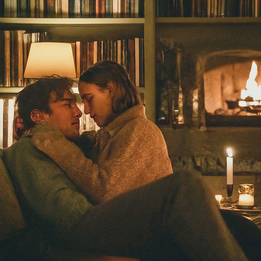 A Cozy Evening by the Fire: A Romantic Moment Captured