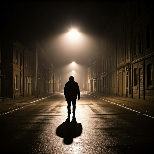 Lost in the Mist: A Solitary Figure Walks a Path of Mystery