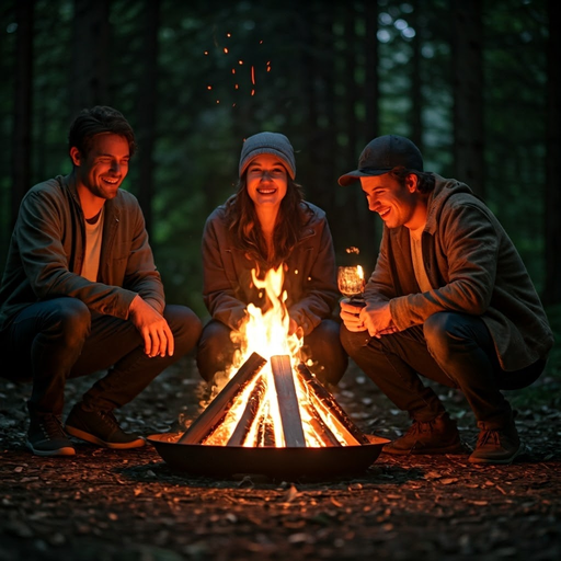 Campfire Companionship: A Night of Warmth and Laughter