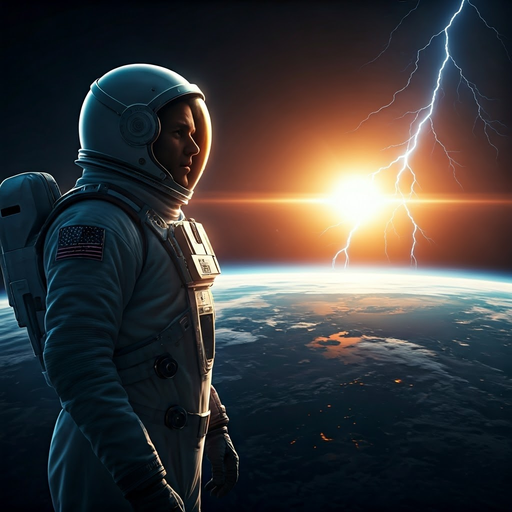 A Moment of Cosmic Wonder: Astronaut Witnesses Sunrise and Lightning Storm