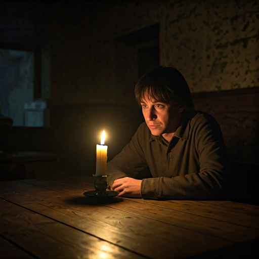 Lost in Thought: A Moment of Solitude in Candlelight