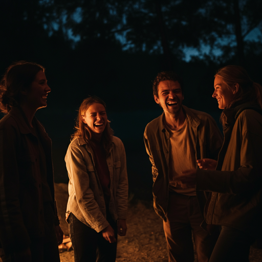 Laughter in the Shadows: Friends Share a Moment of Joy