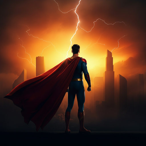 Heroic Stance, Dramatic Sky: A Superhero’s Moment