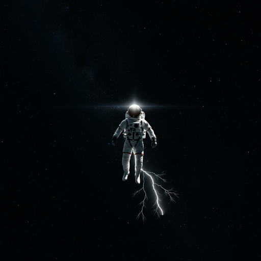 Astronaut and the Cosmic Bolt: A Surreal Space Odyssey