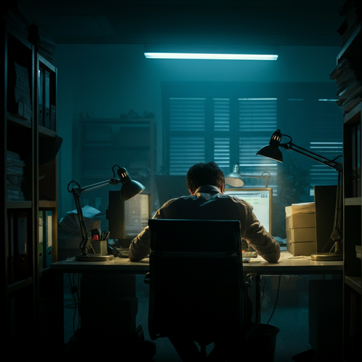 Lost in the Shadows: A Man’s Late-Night Struggle