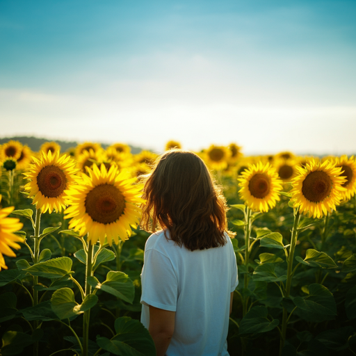 Golden Hour Serenity: A Woman Bathed in Sunset Light