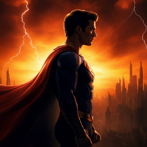 Superman: A Silhouette of Hope Against the Fiery Apocalypse