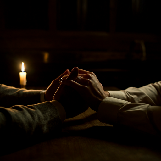 Unveiling Intimacy: A Tale of Two Hands in the Warm Embrace of Candlelight