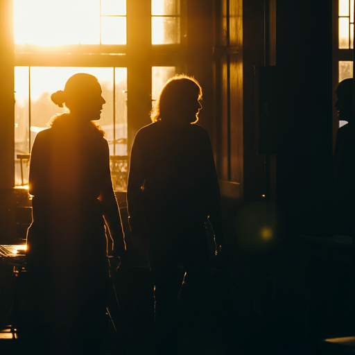 Silhouettes in the Sun: A Moment of Mystery