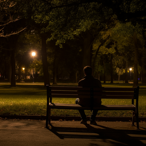 Lost in the Shadows: A Moment of Solitude in the Night