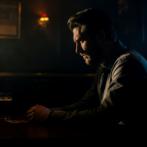 Lost in the Shadows: A Moment of Solitude at the Bar