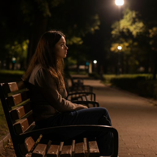 Silhouettes of Solitude: A Moment of Contemplation in the Night