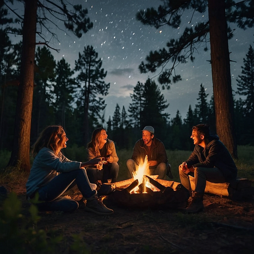 Campfire Tales Under a Starry Sky