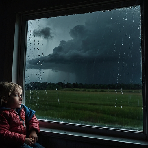 A Stormy Gaze: A Boy’s Melancholy Contemplation