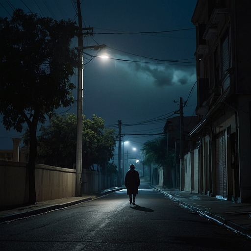 Lost in the Shadows: A Melancholic Stroll Through the Night