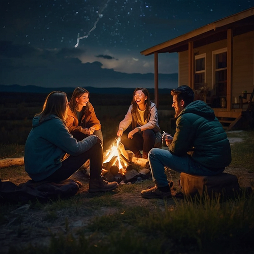 Campfire Nights: Laughter, Stars, and Friendship