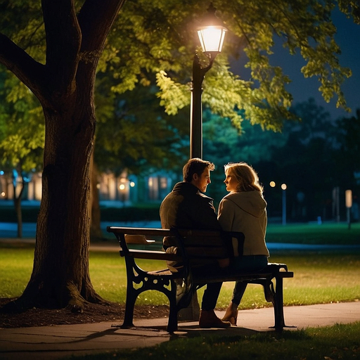 Silhouettes of Love: A Romantic Night in the Park