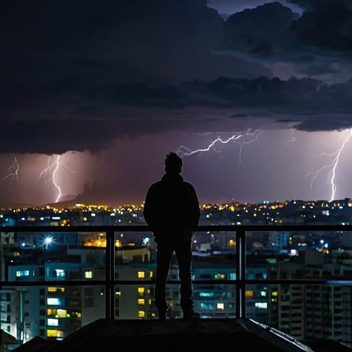 Silhouetted Against the Storm