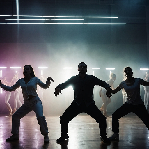 Silhouettes in Smoke: Dancers Ignite the Stage with Intensity