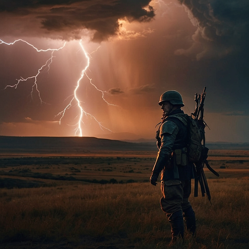 A Lone Soldier Faces the Storm