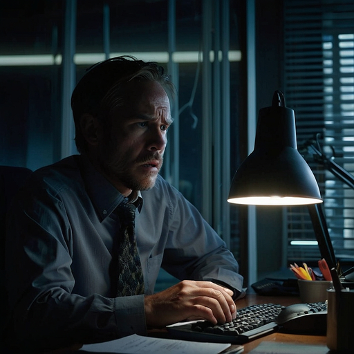 The Man in the Shadows: A Tense Moment in the Office