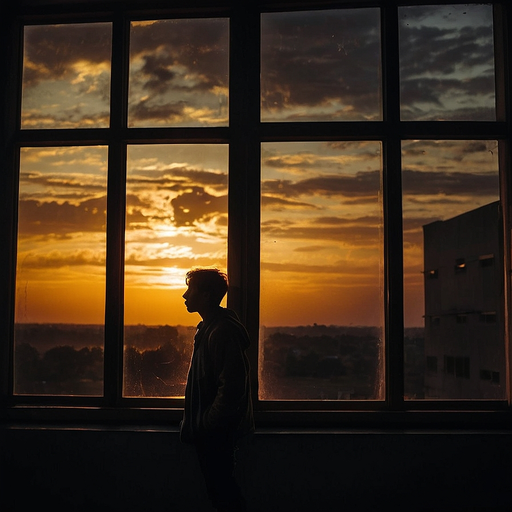 Silhouetted Dreams: A Moment of Contemplation at Sunset