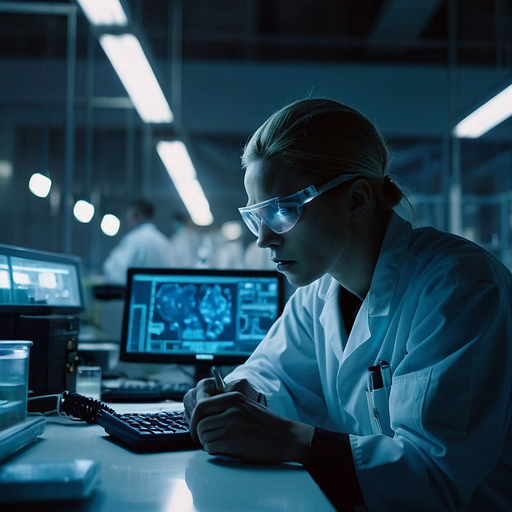 Unveiling the Secrets: A Woman in a Futuristic Lab