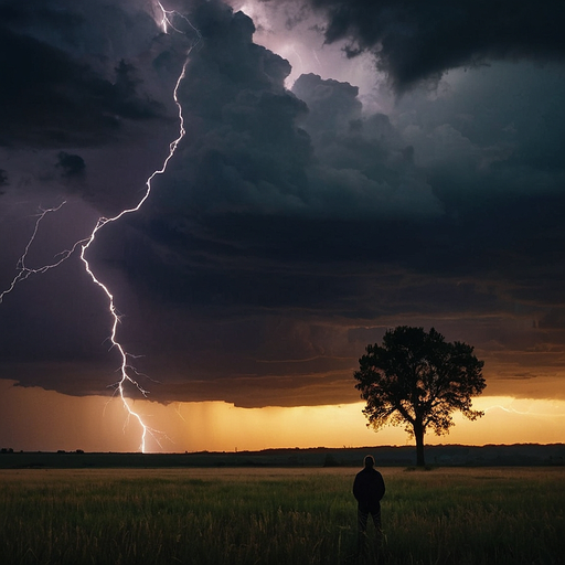 Silhouetted Against the Storm