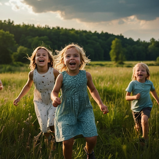 Sun-Kissed Joy: Children’s Laughter Fills the Summer Air